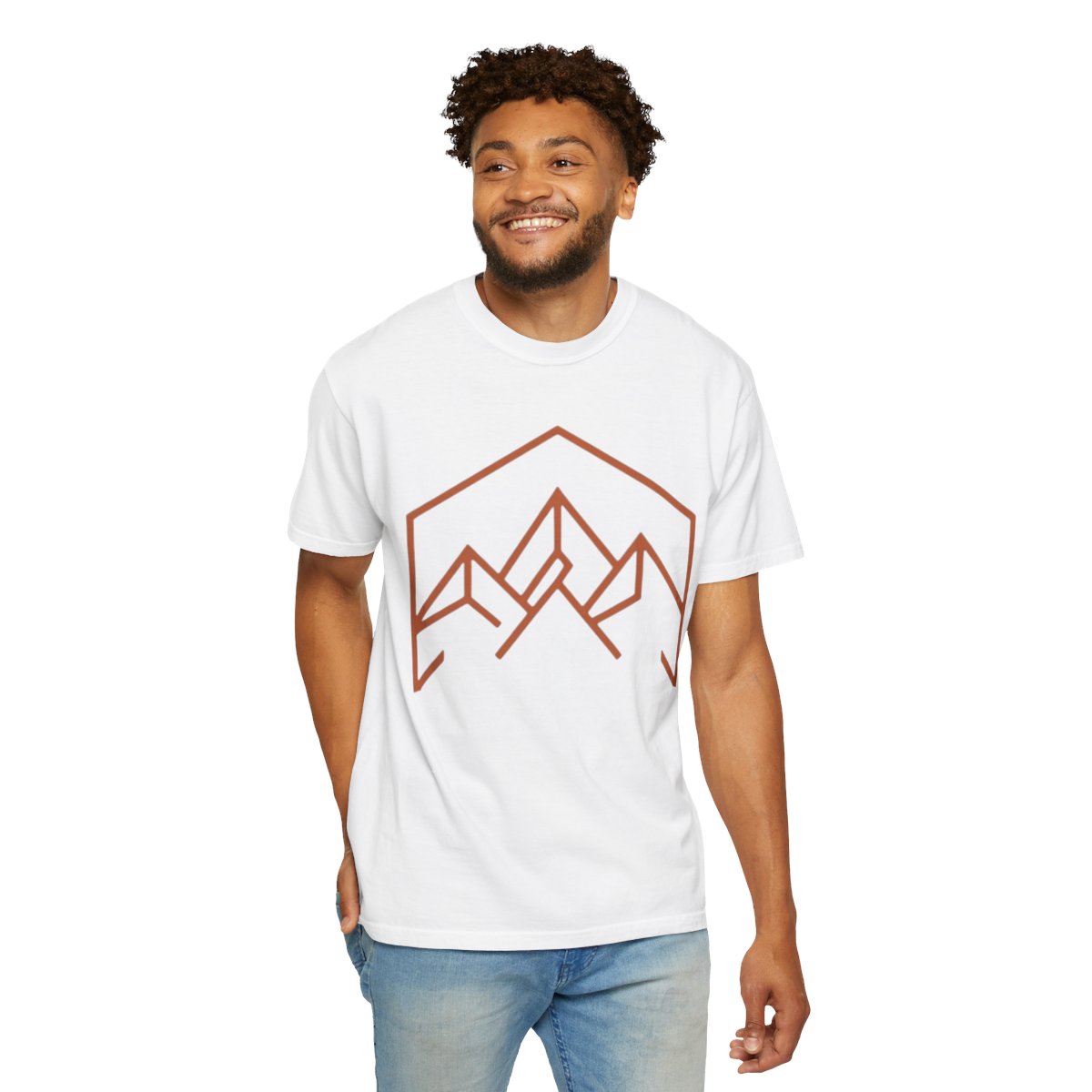 Color: White | Peaks Unisex Garment-Dyed Tee