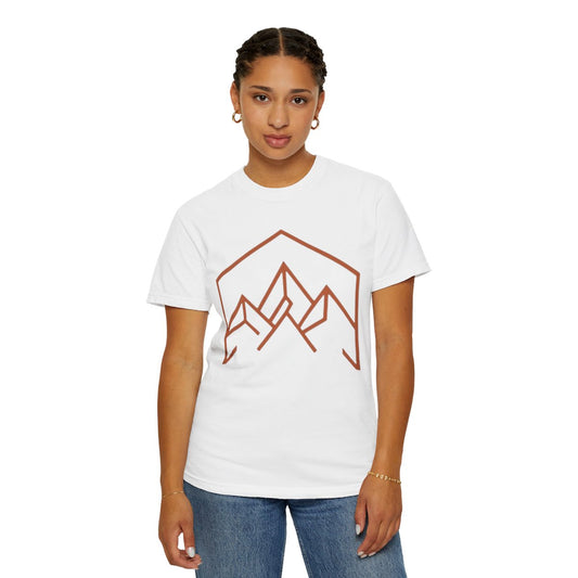 Color: White | Peaks Unisex Garment-Dyed Tee