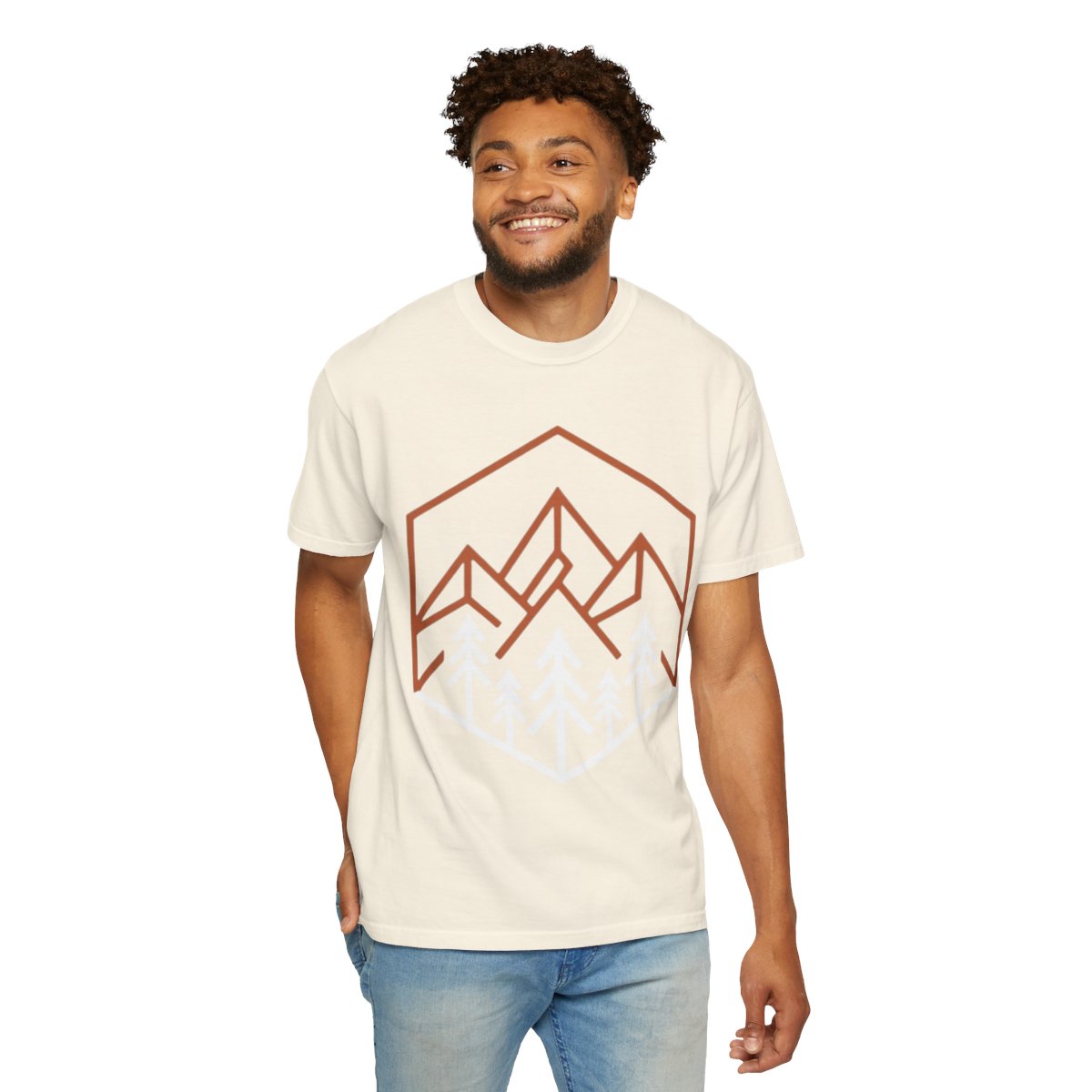Color: Ivory | Peaks Unisex Garment-Dyed Tee