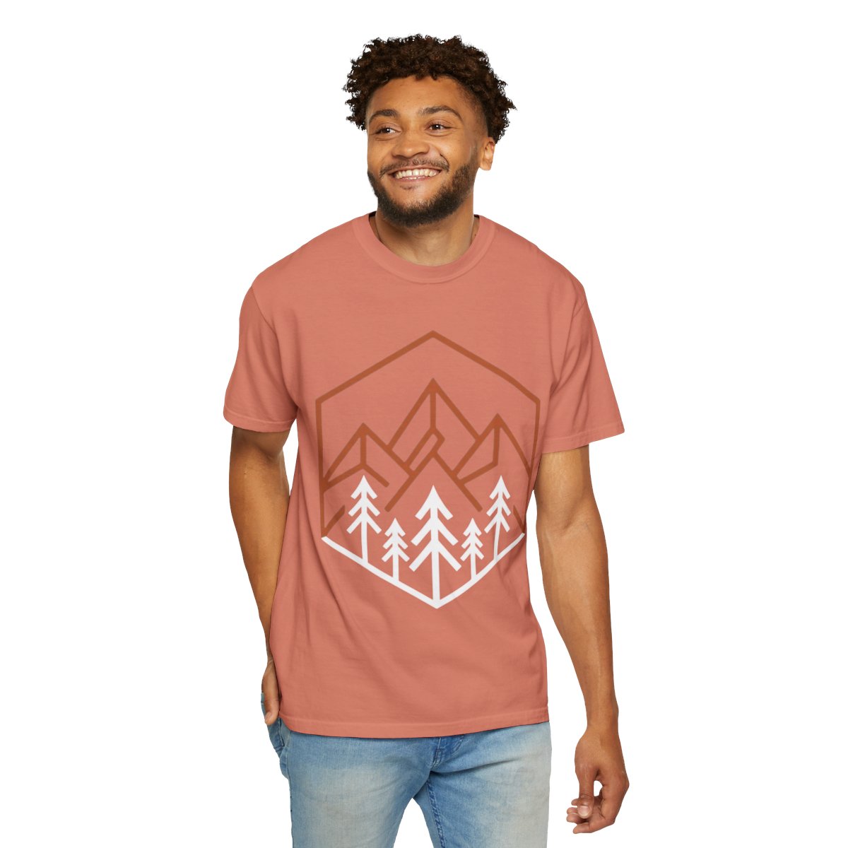 Color: Terracotta | Peaks Unisex Garment-Dyed Tee