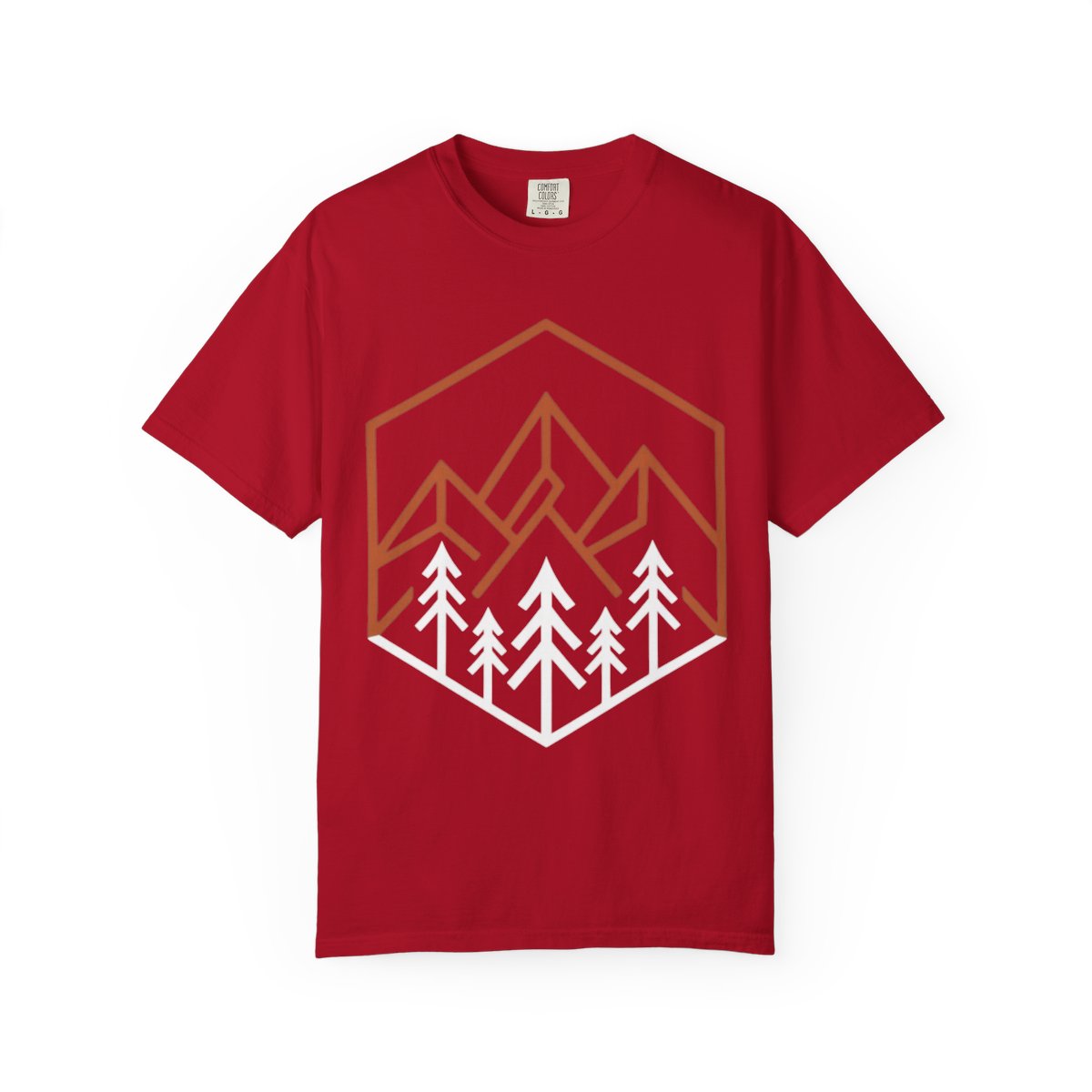 Color: Red | Peaks Unisex Garment-Dyed Tee