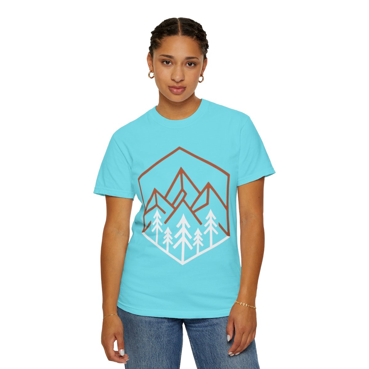 Color: Lagoon Blue | Peaks Unisex Garment-Dyed Tee