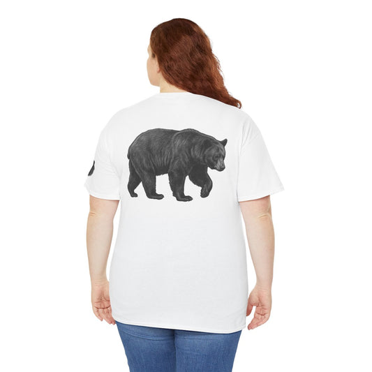 Color: White | Pencil Sketch Art Black Bear Premium Graphic Tee