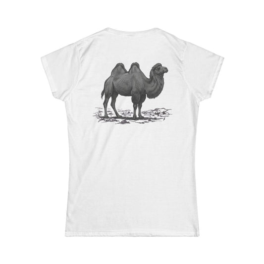 Color: White | Pencil Sketch Art Camel Women's Tee
