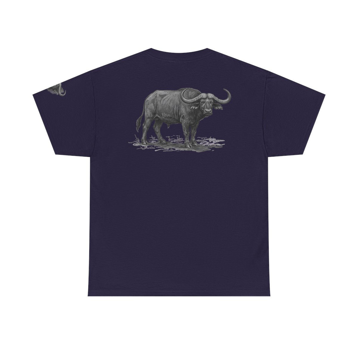 Color: Blackberry | Pencil Sketch Art Cape Buffalo Premium Graphic Tee