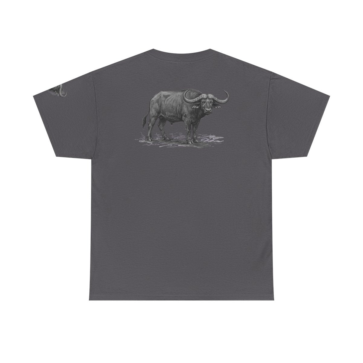 Color: Charcoal | Pencil Sketch Art Cape Buffalo Premium Graphic Tee