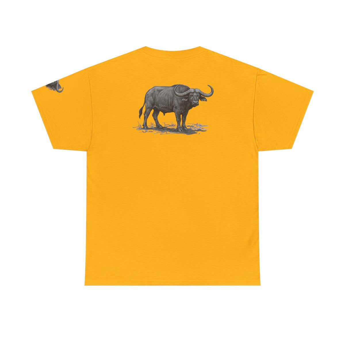 Color: Gold | Pencil Sketch Art Cape Buffalo Premium Graphic Tee