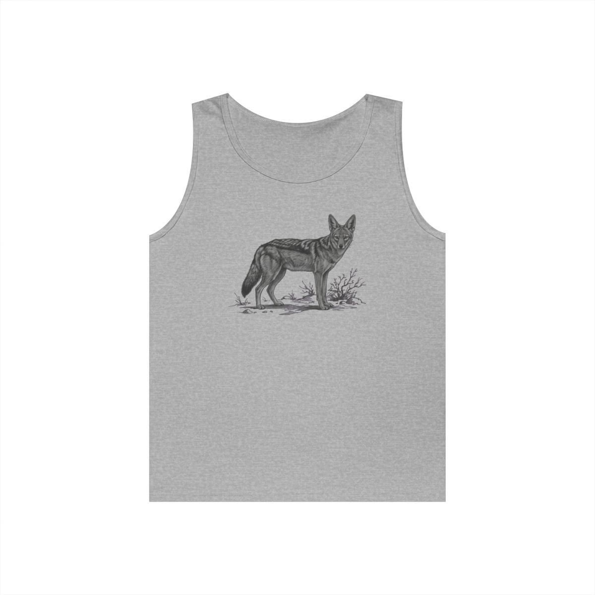 Color: Sport Grey | Pencil Sketch Art Coyote Tank Top