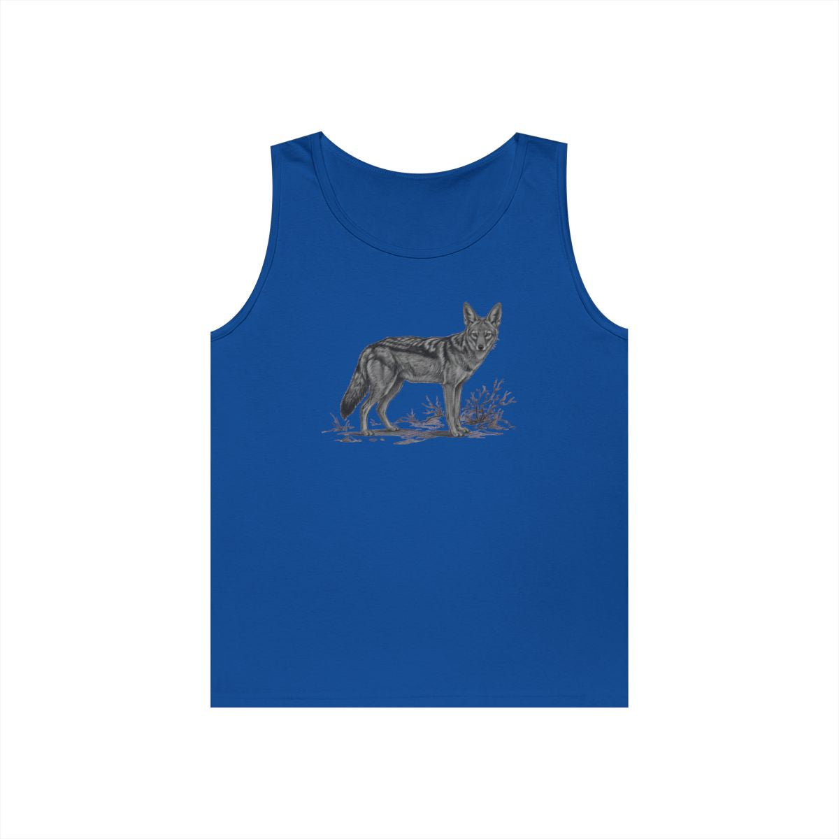 Color: Royal | Pencil Sketch Art Coyote Tank Top