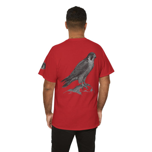 Color: Red | Pencil Sketch Art Falcon Premium Graphic Tee