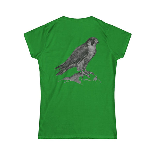 Color: Irish Green | Pencil Sketch Art Falcon Women's Tee