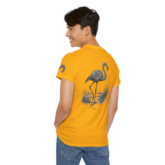 Color: Gold | Pencil Sketch Art Flamingo Premium Graphic Tee