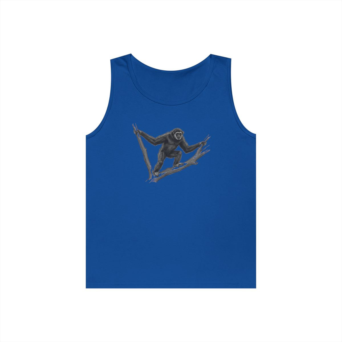 Color: Royal | Pencil Sketch Art Gibbon Tank Top