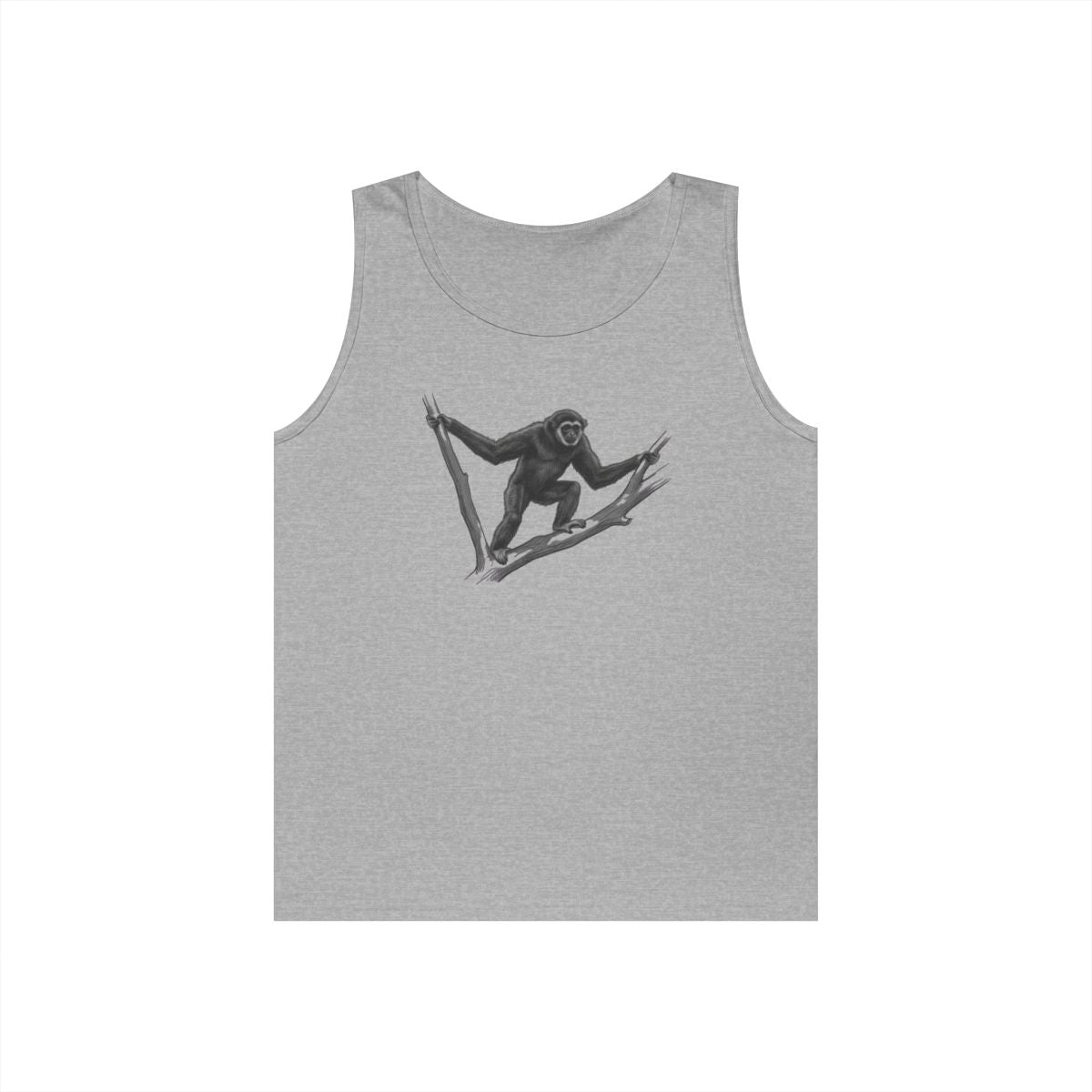 Color: Sport Grey | Pencil Sketch Art Gibbon Tank Top