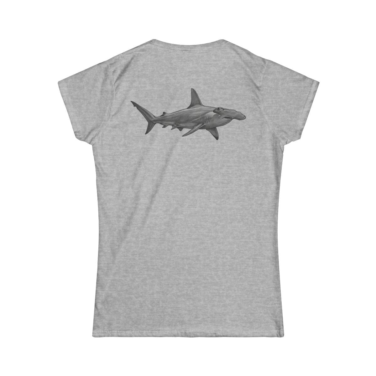 Color: Sport Grey | Pencil Sketch Art Hammerhead Shark Women's Tee