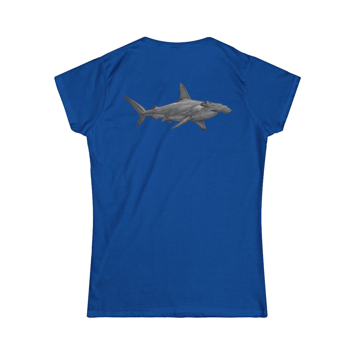 Color: Royal | Pencil Sketch Art Hammerhead Shark Women's Tee