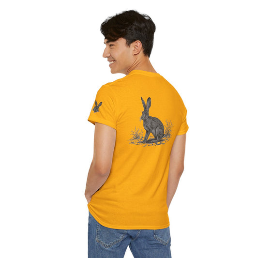 Color: Gold | Pencil Sketch Art Jack Rabbit Premium Graphic Tee