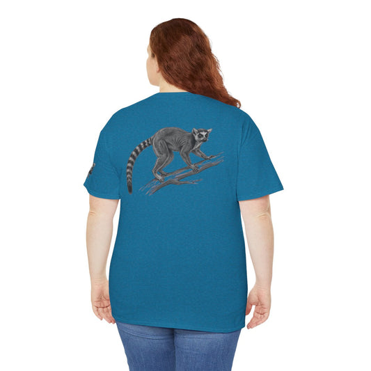 Color: Antique Sapphire | Pencil Sketch Art Lemur Premium Graphic Tee