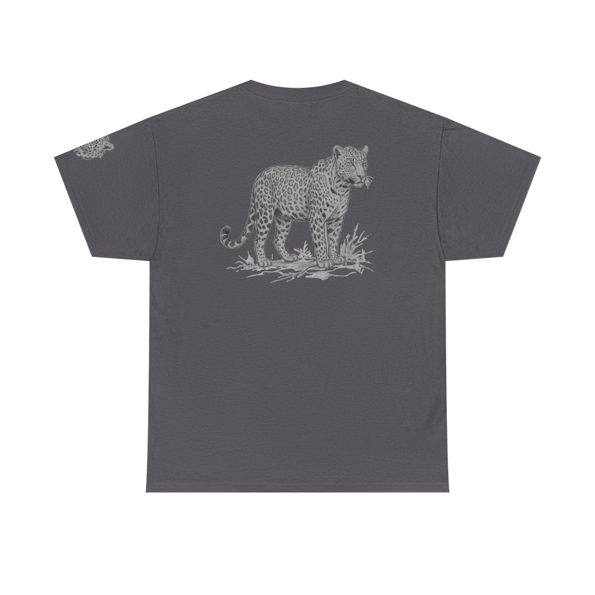 Color: Charcoal | Pencil Sketch Art Leopard Premium Graphic Tee