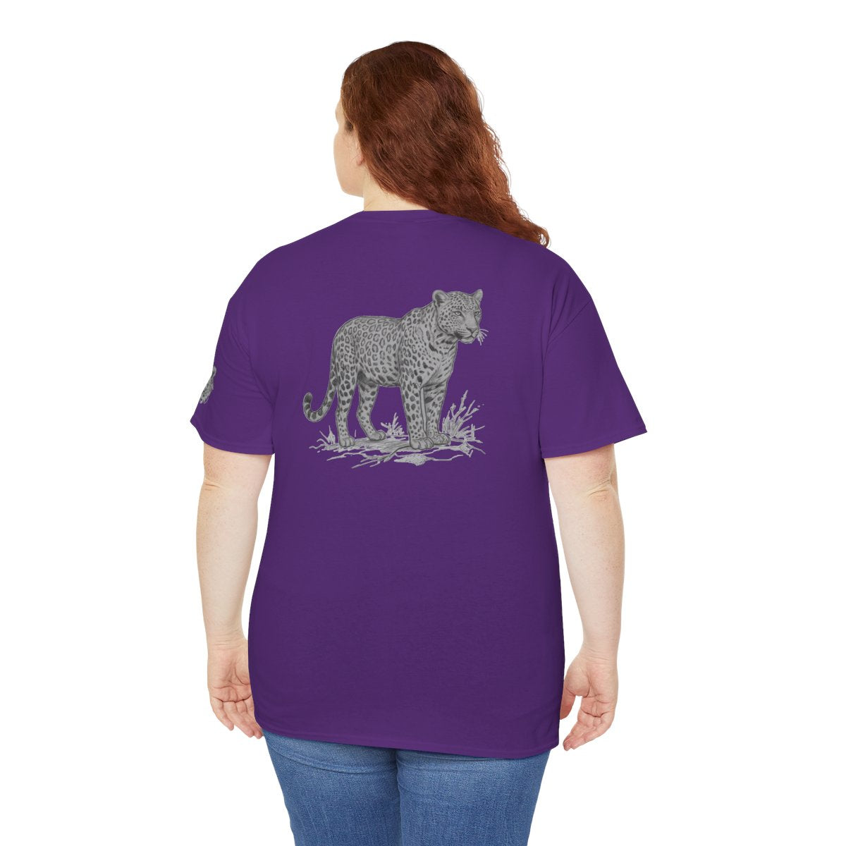 Color: Purple | Pencil Sketch Art Leopard Premium Graphic Tee