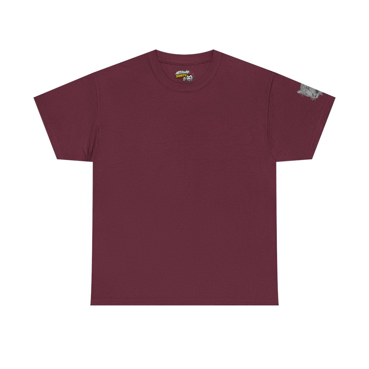 Color: Maroon | Pencil Sketch Art Leopard Premium Graphic Tee