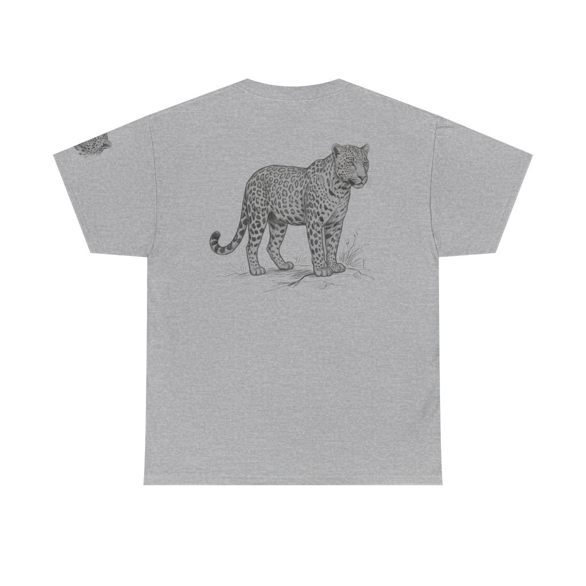Color: Sport Grey | Pencil Sketch Art Leopard Premium Graphic Tee