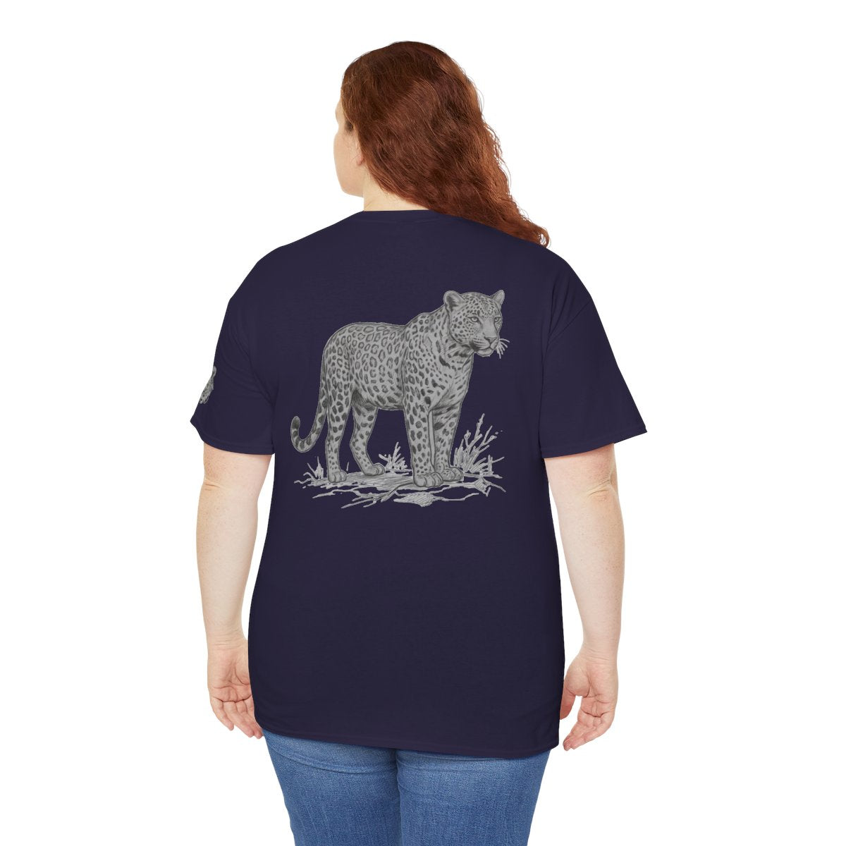 Color: Blackberry | Pencil Sketch Art Leopard Premium Graphic Tee