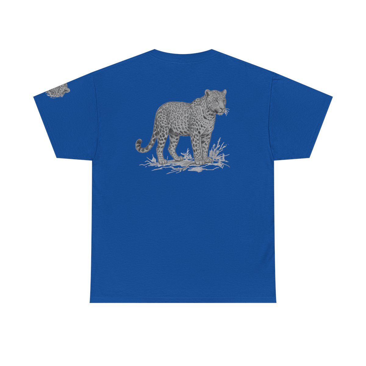 Color: Royal | Pencil Sketch Art Leopard Premium Graphic Tee