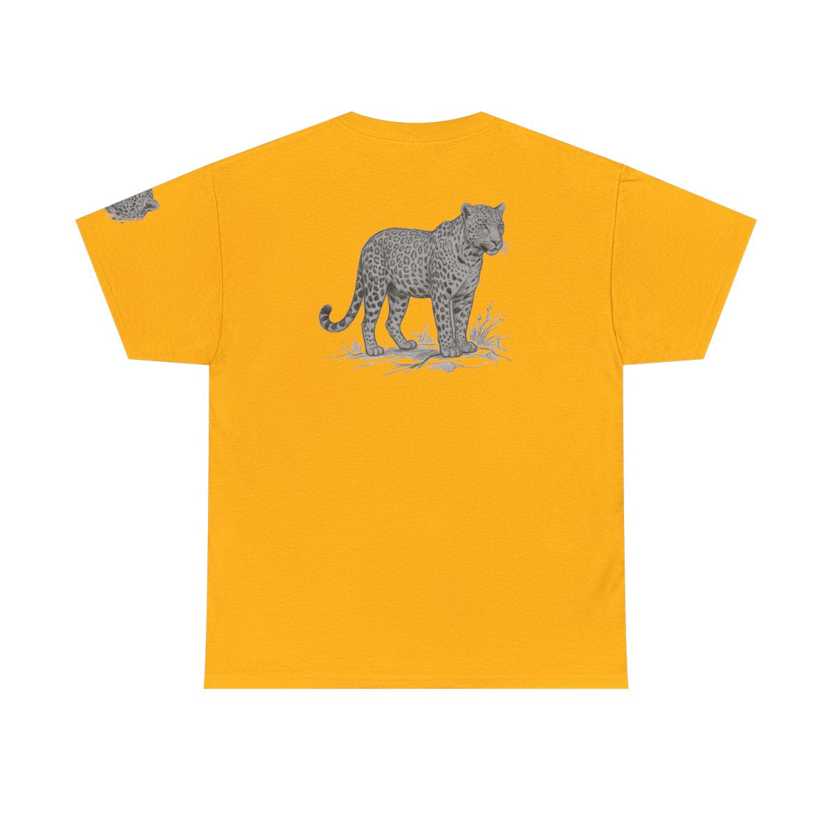 Color: Gold | Pencil Sketch Art Leopard Premium Graphic Tee