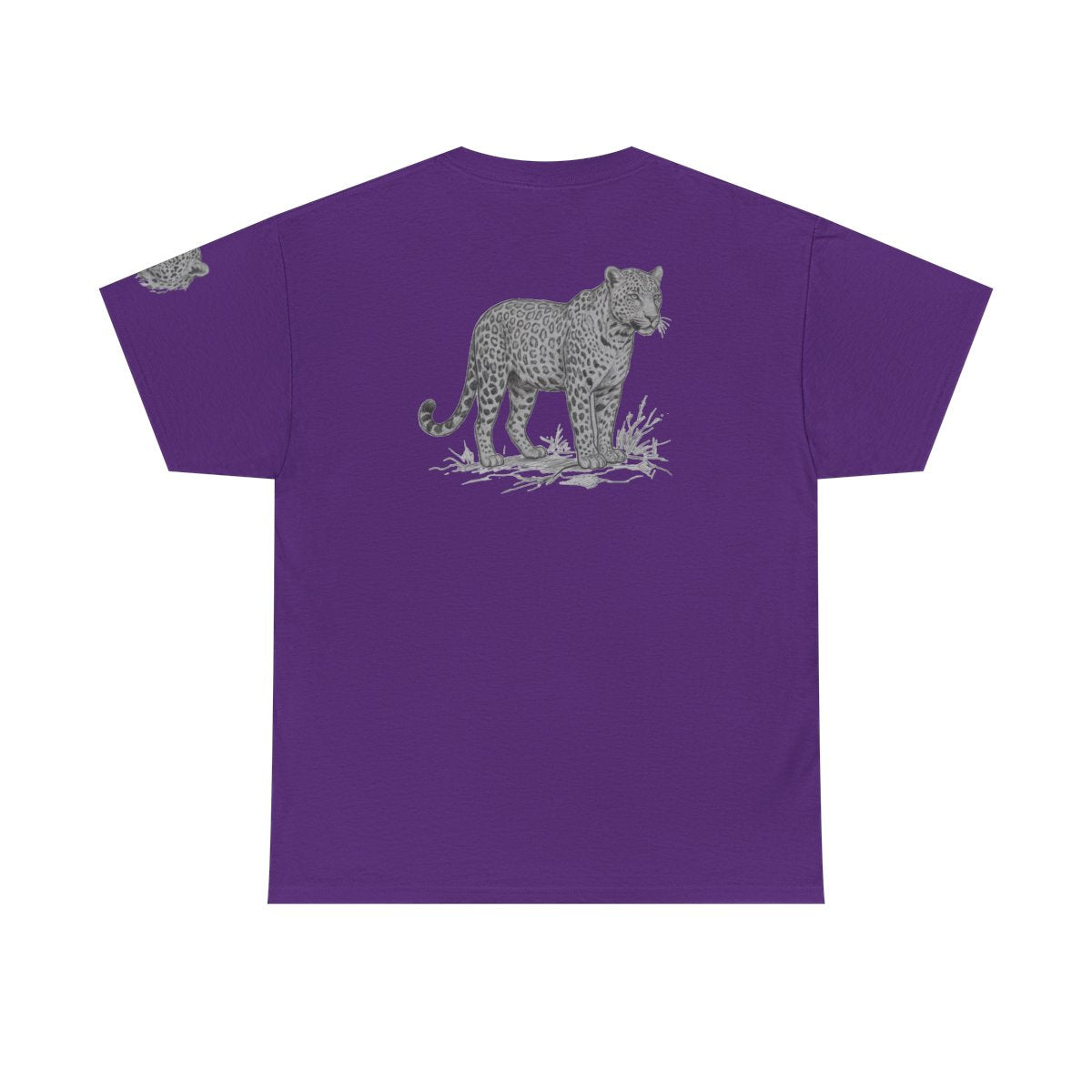 Color: Purple | Pencil Sketch Art Leopard Premium Graphic Tee