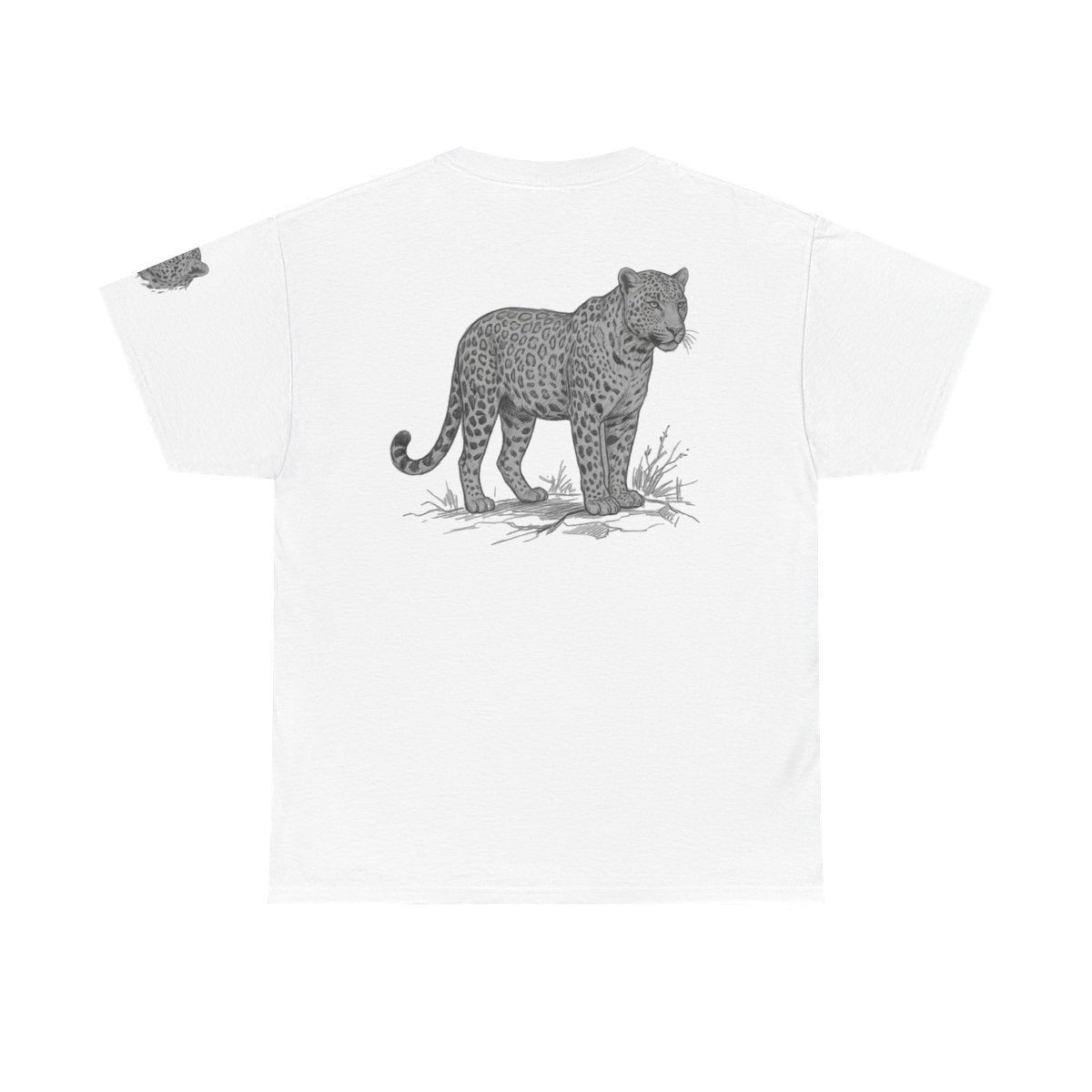 Color: White | Pencil Sketch Art Leopard Premium Graphic Tee
