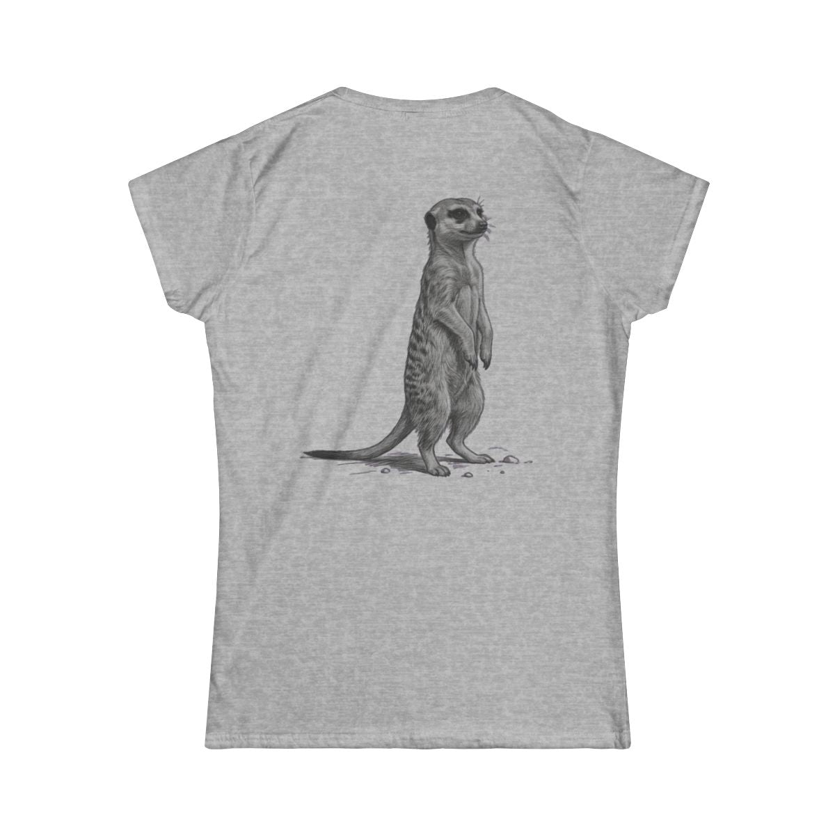 Color: Sport Grey | Pencil Sketch Art Meerkat Women's Tee