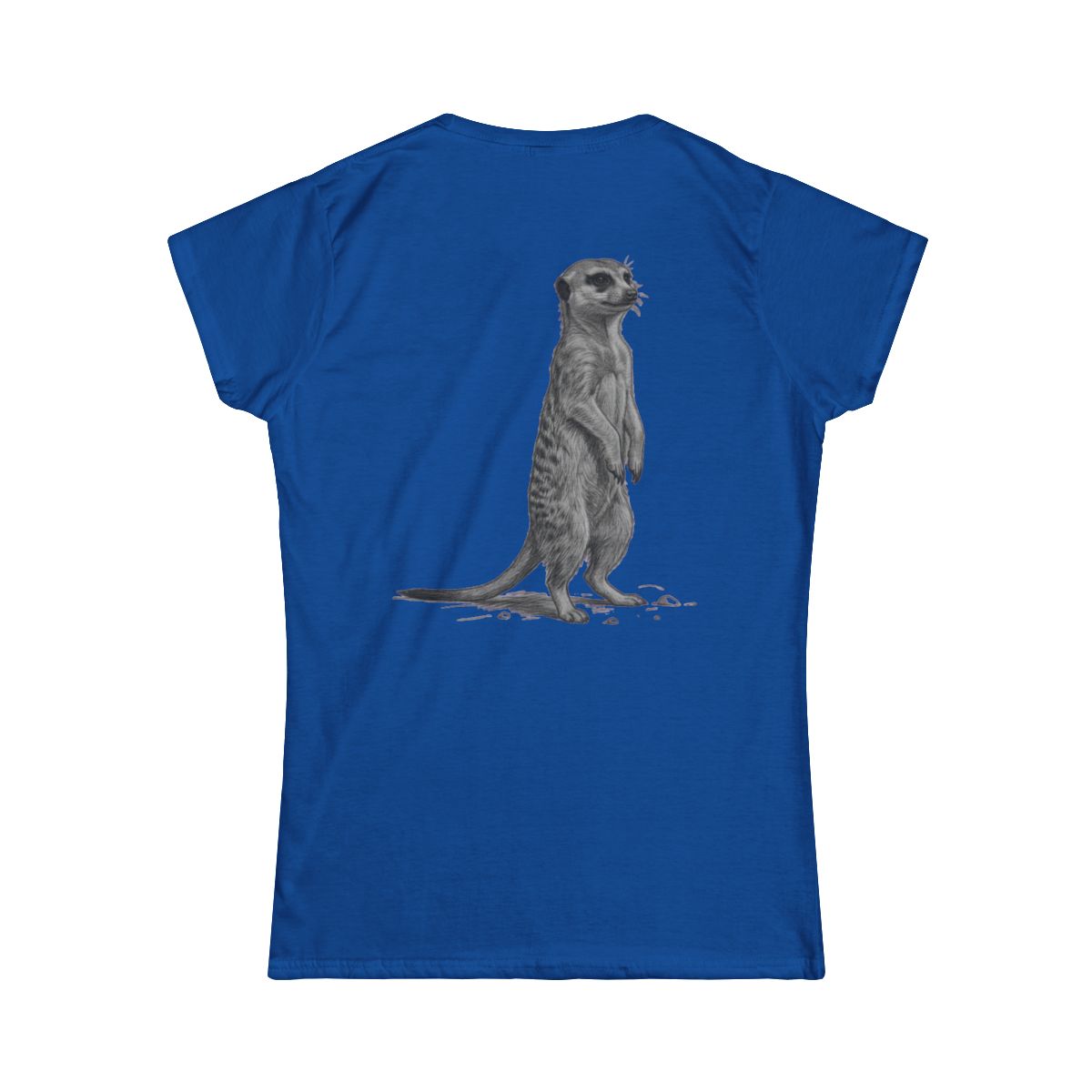 Color: Royal | Pencil Sketch Art Meerkat Women's Tee