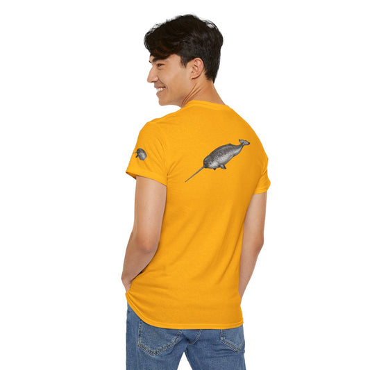 Color: Gold | Pencil Sketch Art Narwhal Premium Graphic Tee