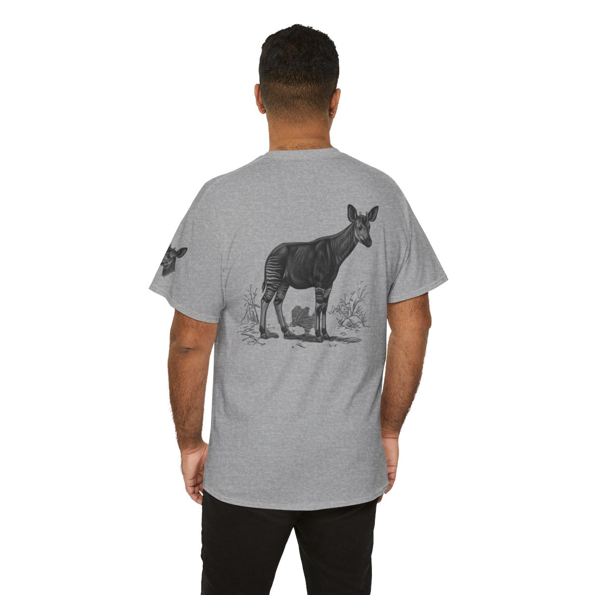 Color: Sport Grey | Pencil Sketch Art Okapi Premium Graphic Tee
