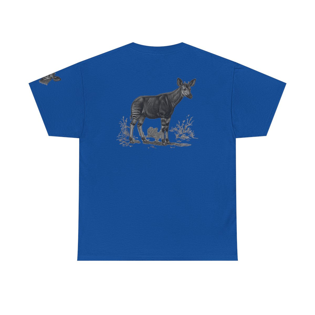 Color: Royal | Pencil Sketch Art Okapi Premium Graphic Tee