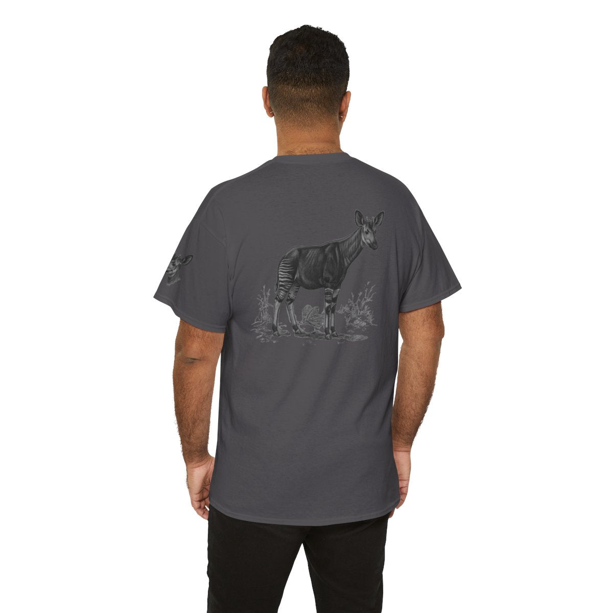 Color: Charcoal | Pencil Sketch Art Okapi Premium Graphic Tee