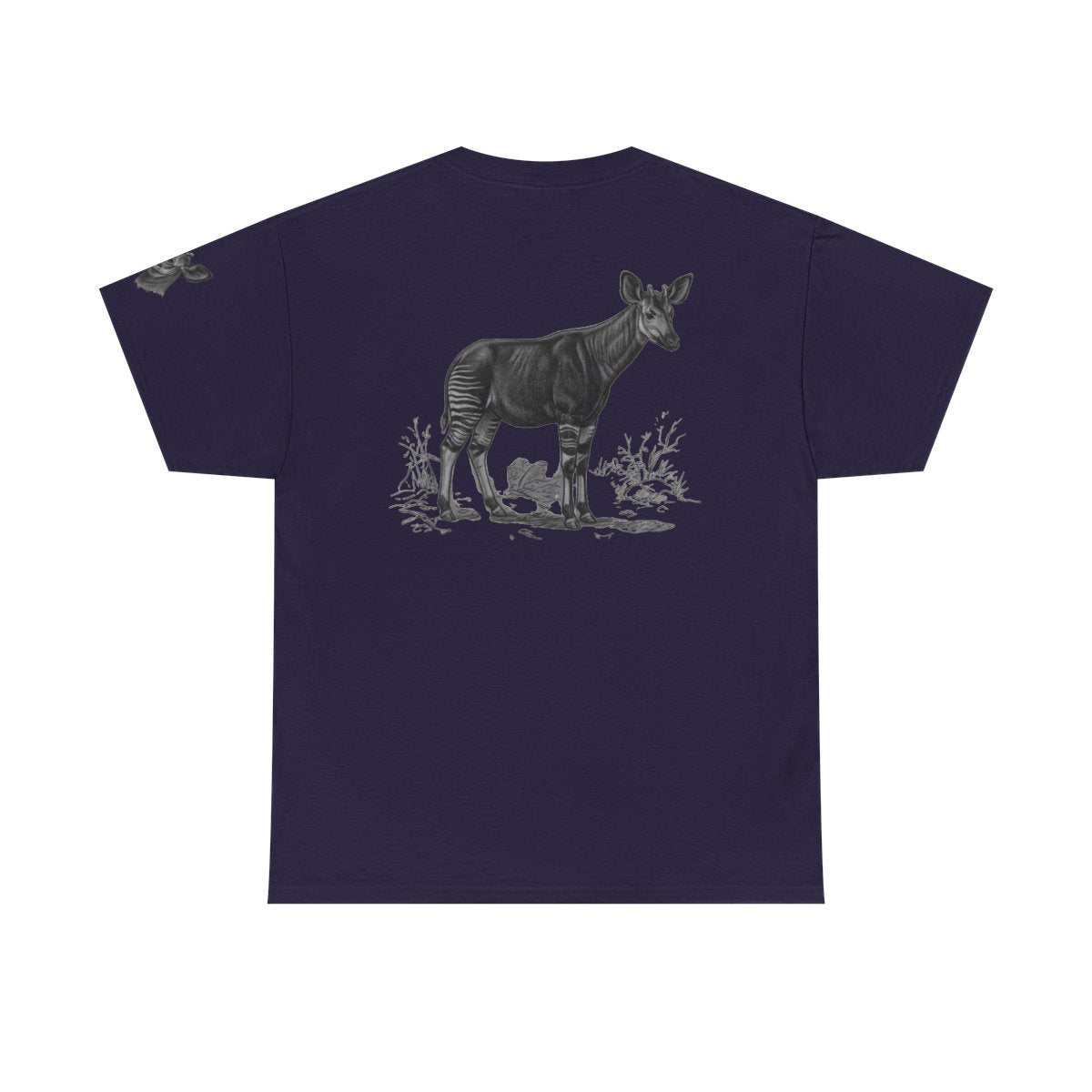 Color: Blackberry | Pencil Sketch Art Okapi Premium Graphic Tee