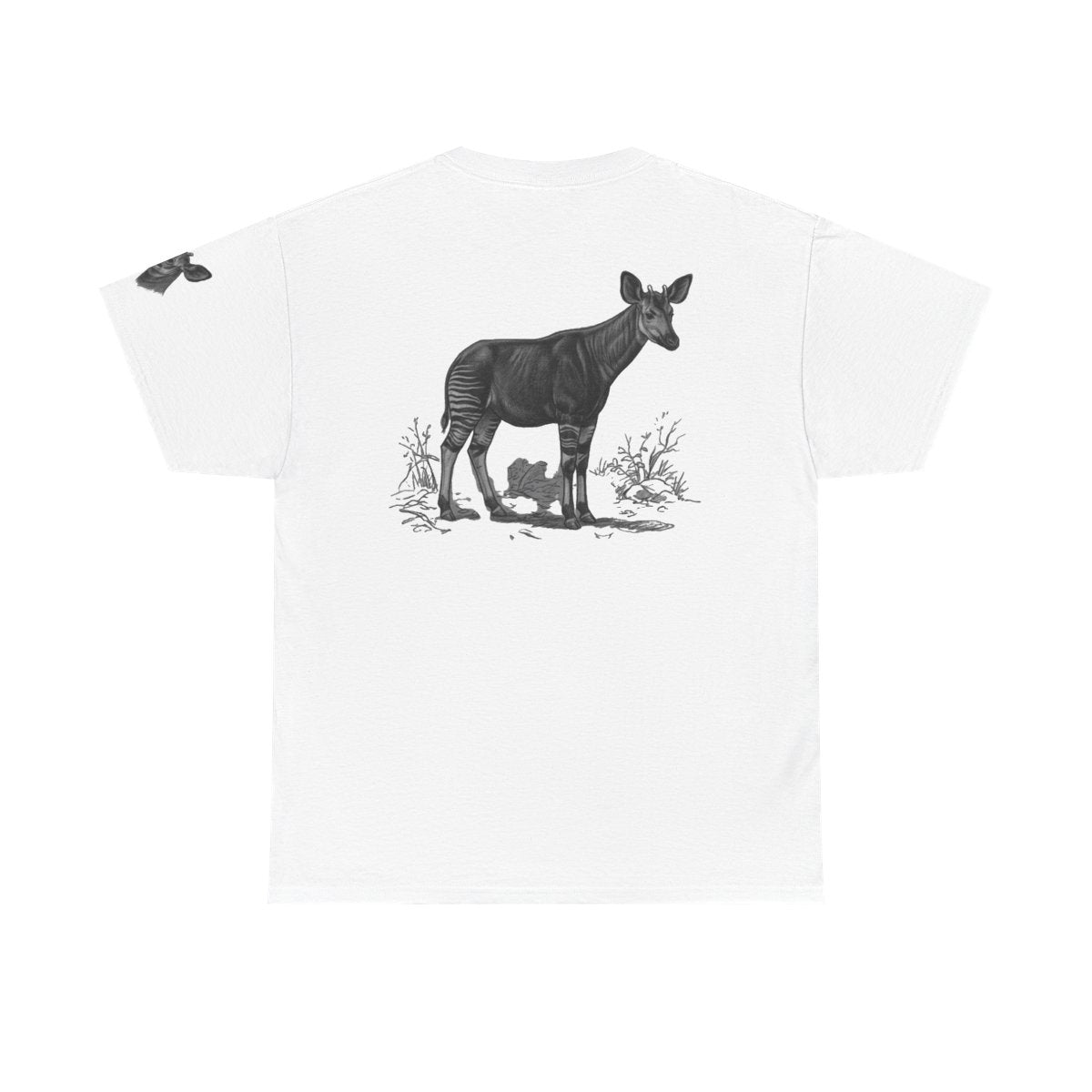 Color: White | Pencil Sketch Art Okapi Premium Graphic Tee