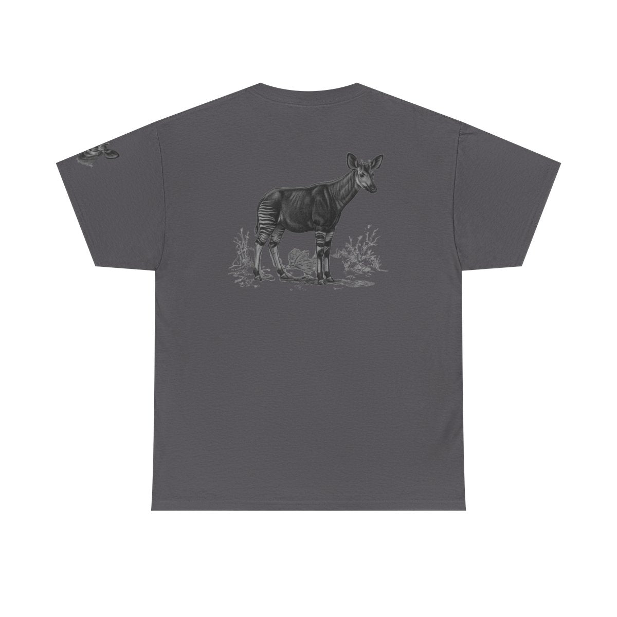 Color: Charcoal | Pencil Sketch Art Okapi Premium Graphic Tee