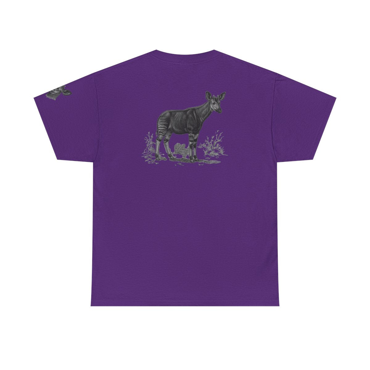 Color: Purple | Pencil Sketch Art Okapi Premium Graphic Tee