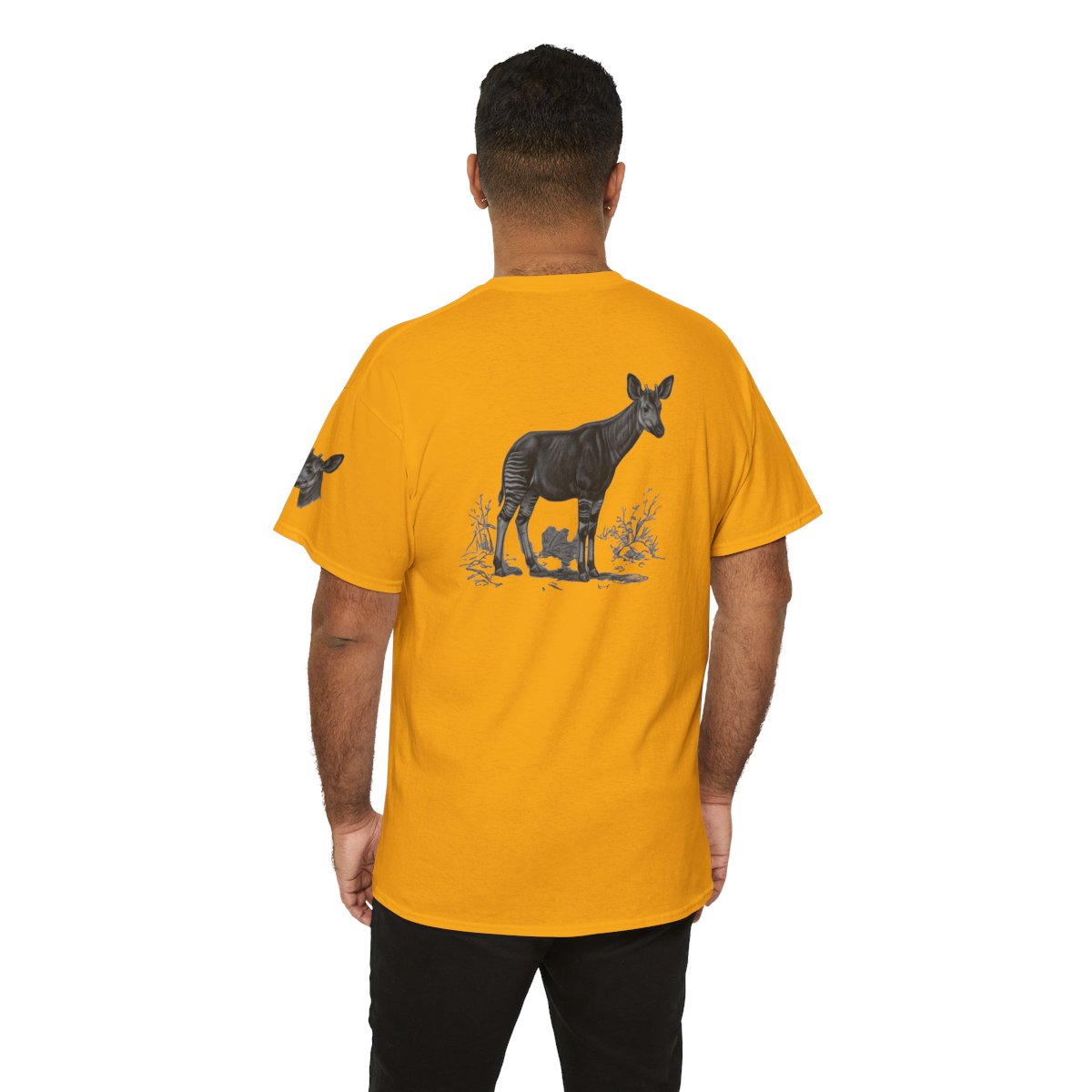 Color: Gold | Pencil Sketch Art Okapi Premium Graphic Tee
