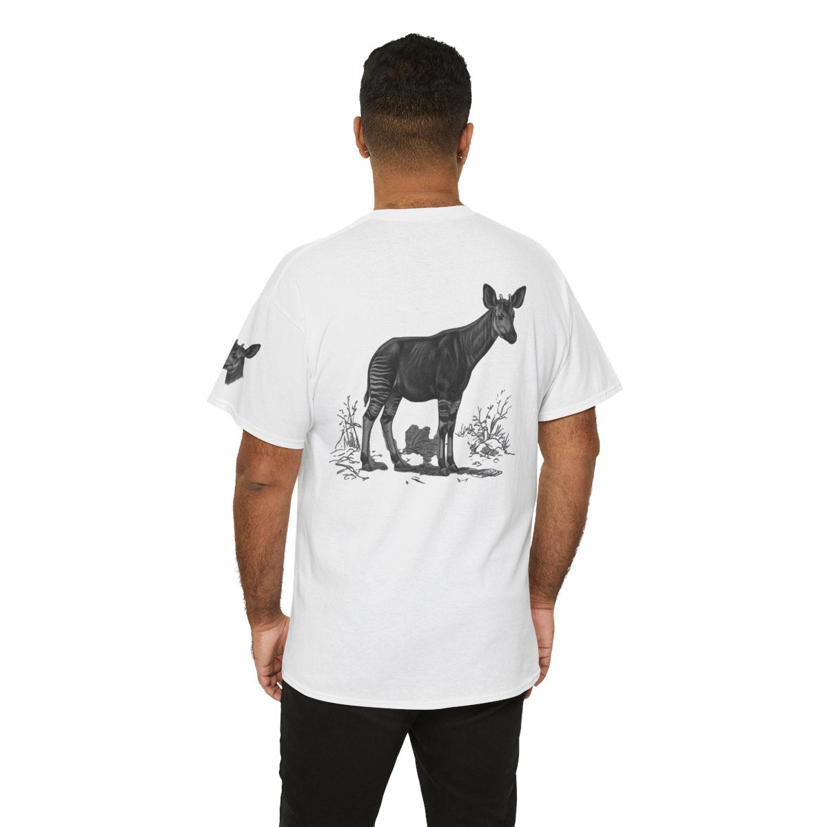 Color: White | Pencil Sketch Art Okapi Premium Graphic Tee