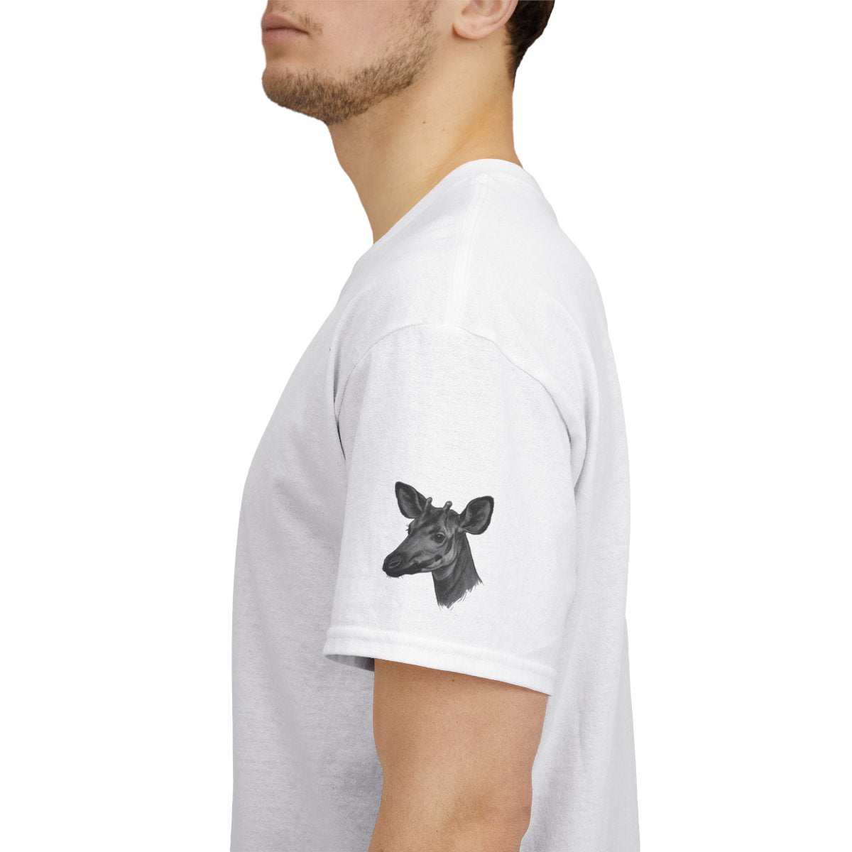 Color: White | Pencil Sketch Art Okapi Premium Graphic Tee