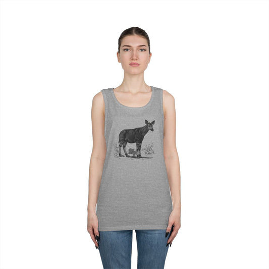 Color: Sport Grey | Pencil Sketch Art Okapi Tank Top