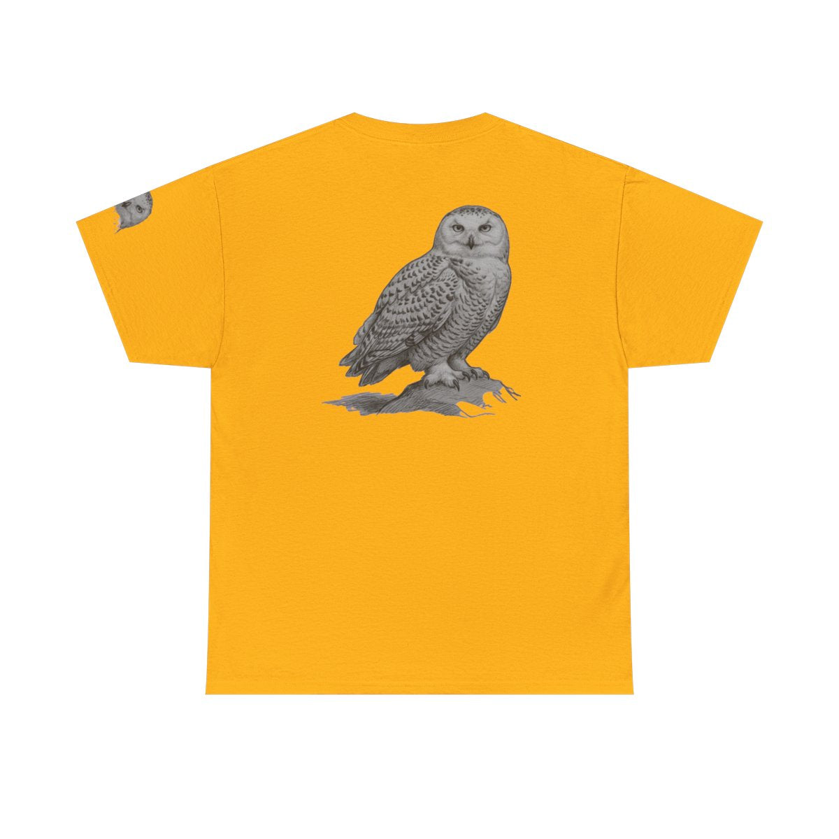 Color: Gold | Pencil Sketch Art Owl Premium Graphic Tee