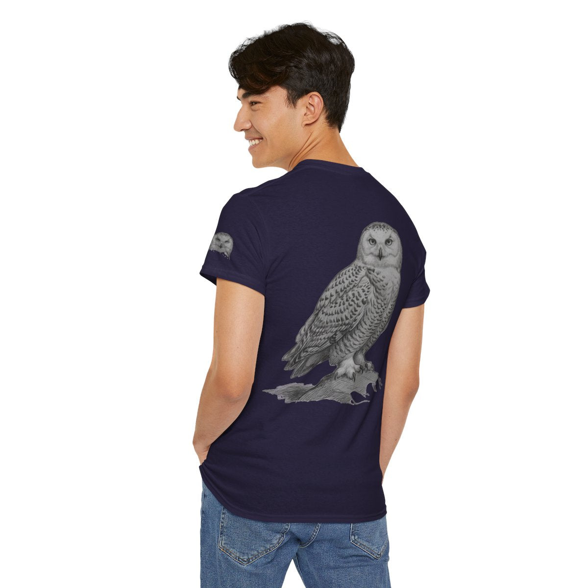 Color: Blackberry | Pencil Sketch Art Owl Premium Graphic Tee