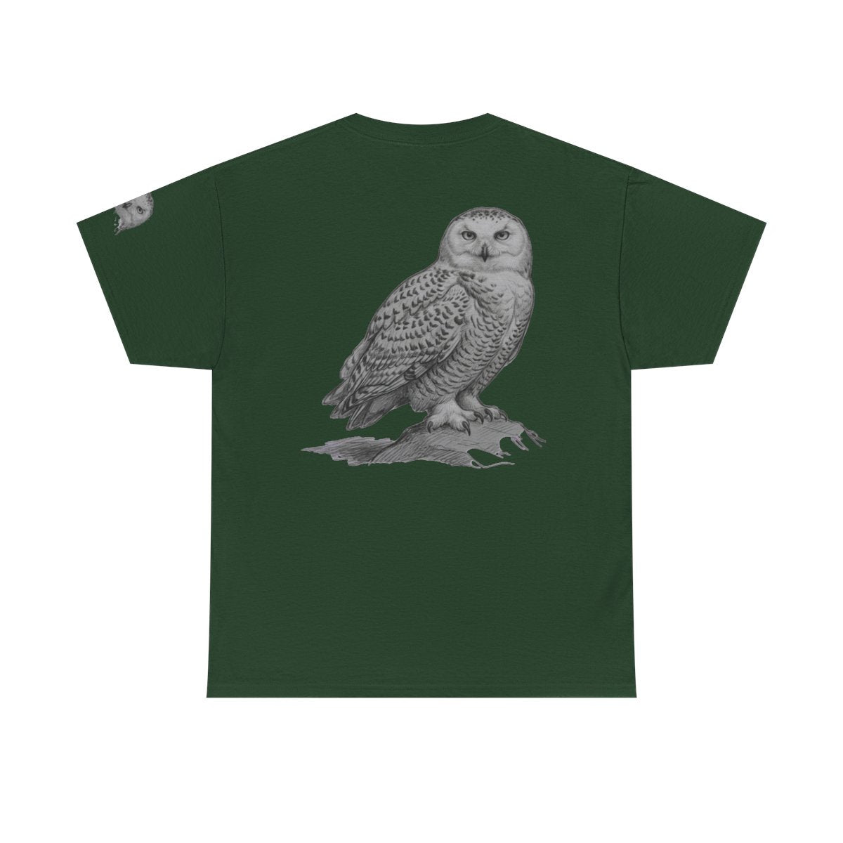 Color: Forest Green | Pencil Sketch Art Owl Premium Graphic Tee