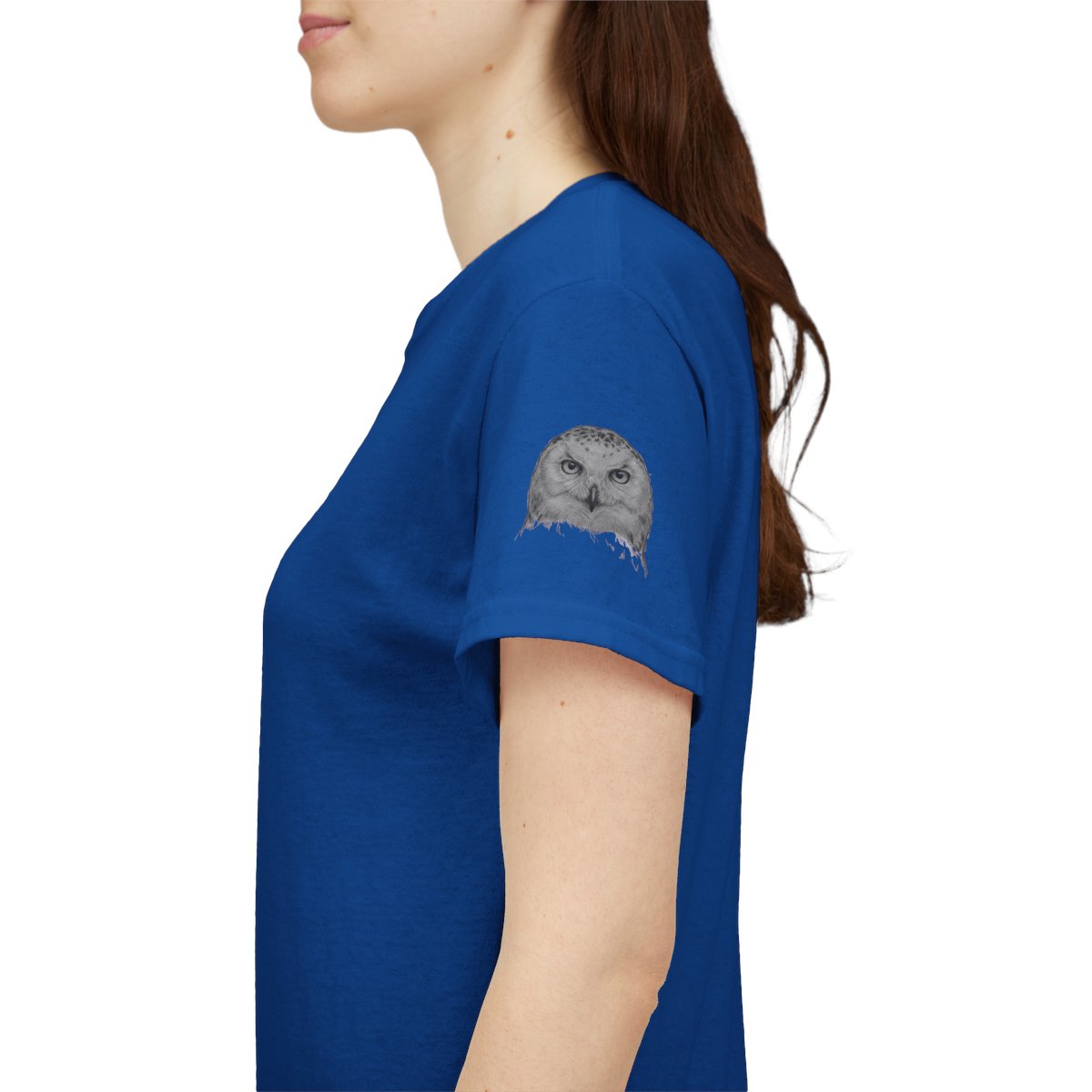 Color: Royal | Pencil Sketch Art Owl Premium Graphic Tee