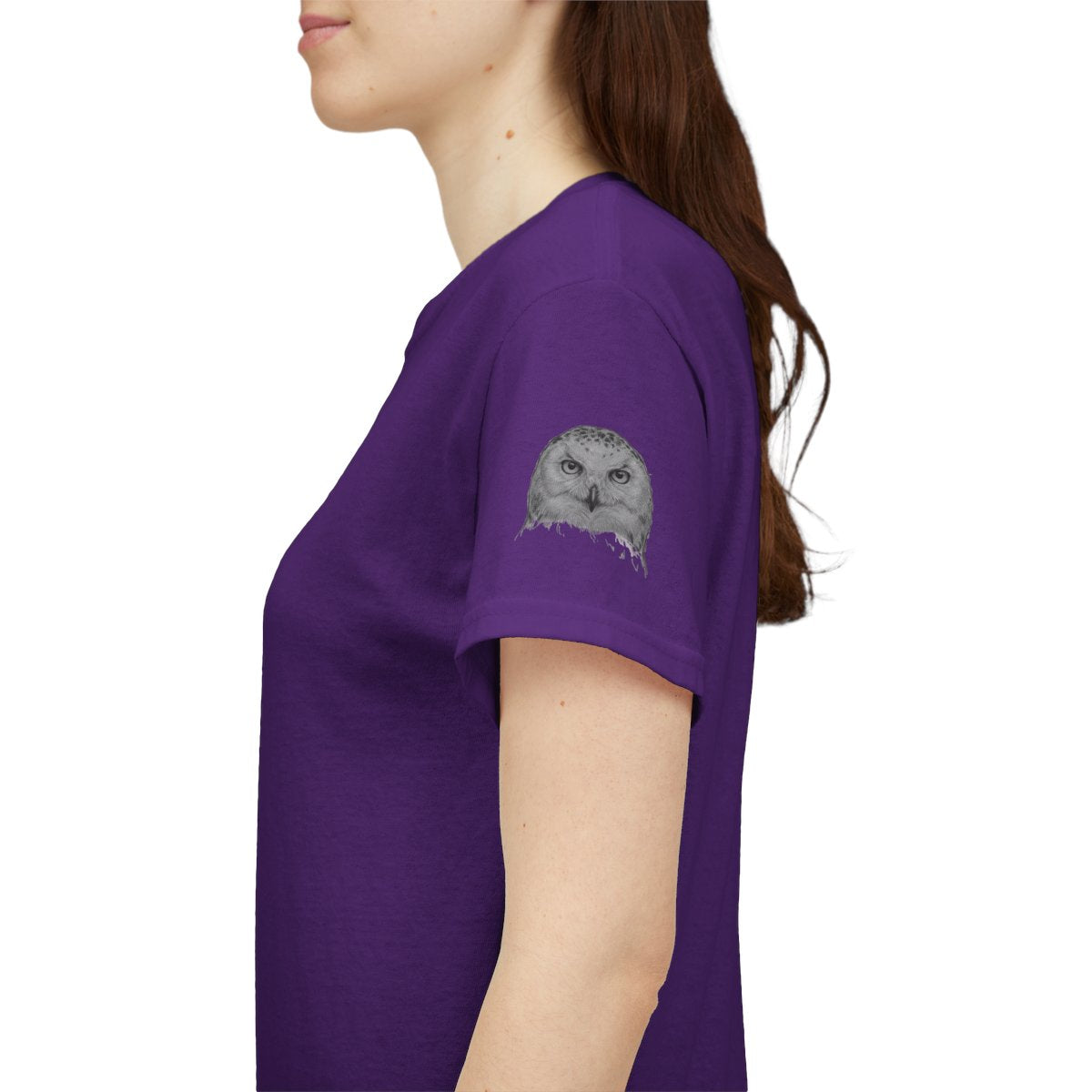 Color: Purple | Pencil Sketch Art Owl Premium Graphic Tee